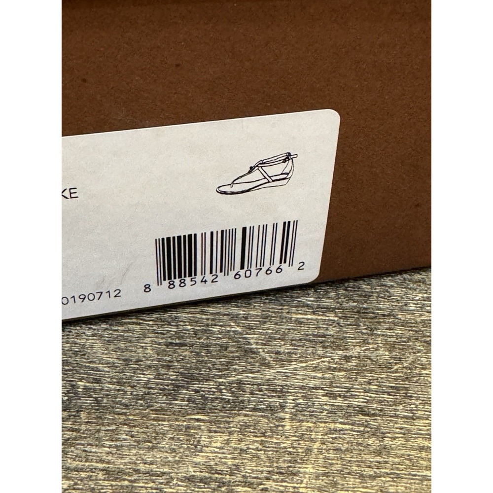 COACH Ingrid Natural Snake Print Leather Thong Wedge Sandals Women's Size 6 - Picture 13 of 14